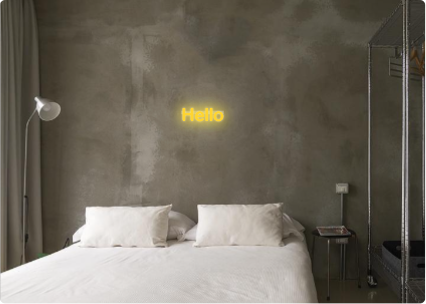 Custom text: Hello